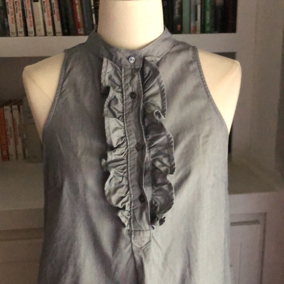 Gap Navy & White Ruffle Sleeves Highneck Shift Dress – Button-Down, Chic D252 - Picture 2 of 5